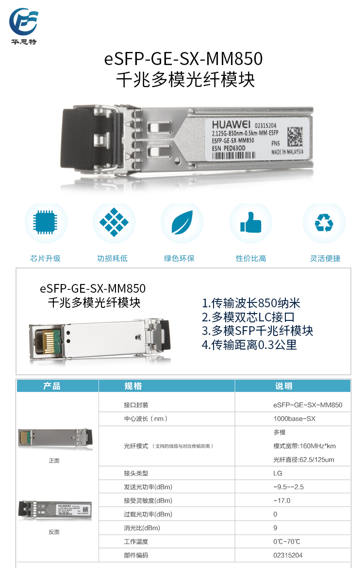 eSFP-GE-SX-MM850 詳情頁(yè)