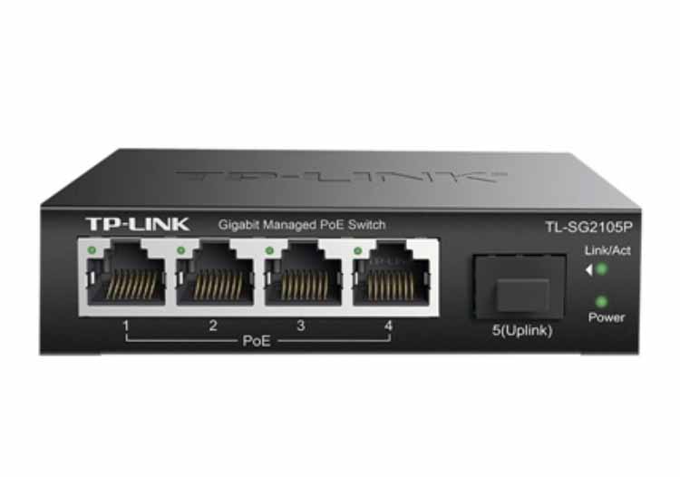 TP-LINK TL-SG2105P 5口全千兆Web網(wǎng)管PoE交換機(jī)