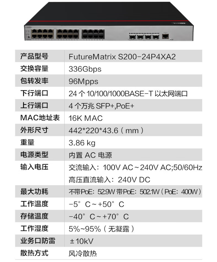 華為 S200-24P4X-A2 萬(wàn)兆交換機(jī)