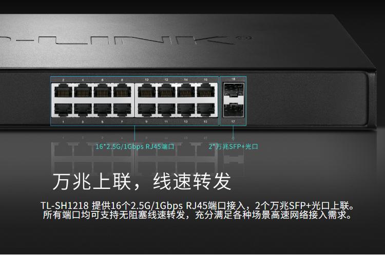 TP-LINK TL-SH1218萬兆上聯(lián)以太網交換機