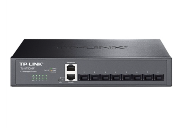 TP-LINK TL-ST5008F 8個(gè)SFP+全萬兆端口 三層網(wǎng)管光纖交換機(jī)