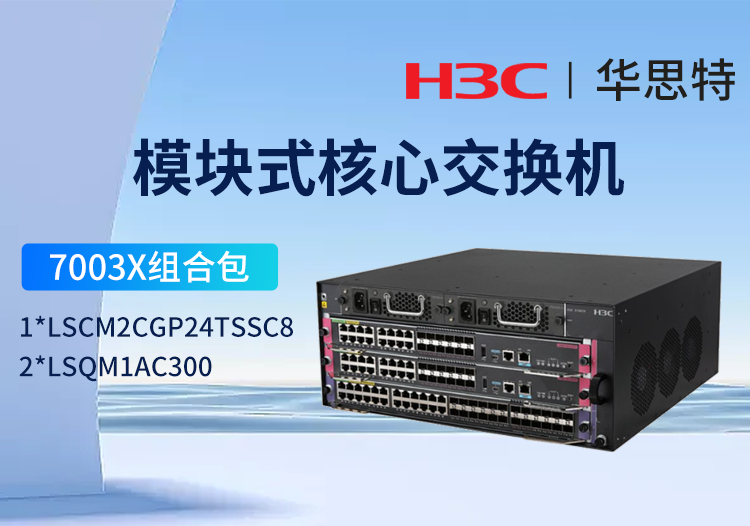 華三H3C S7003X組合包 LS-7003X 框架式核心交換機 24端口千兆SFP光接口+4端口萬兆SFP+光接口