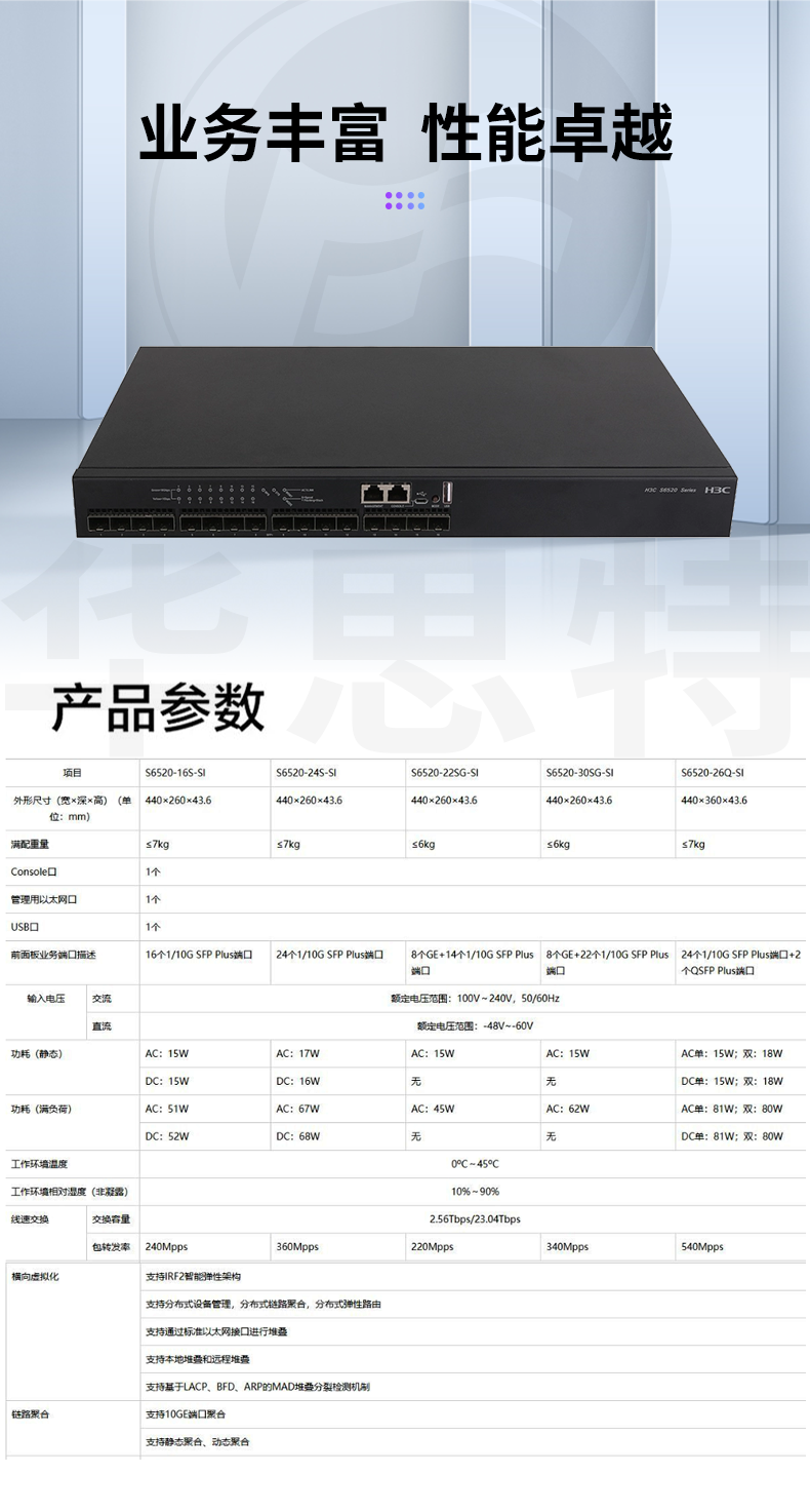 華三 LS-6520-16S-SI 16口萬兆三層網管交換機